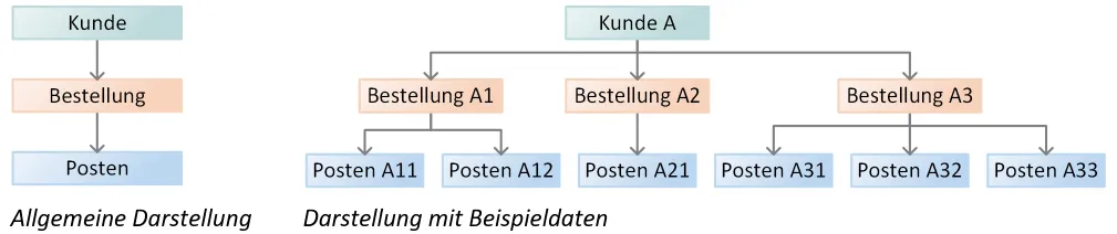A hierarchical database example.